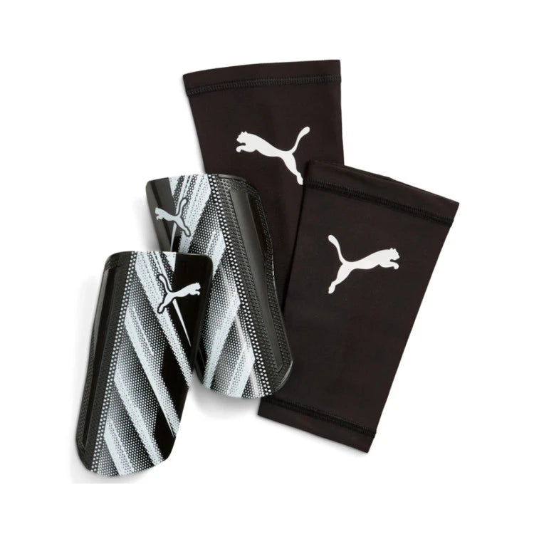 Attacanto Sleeve Shin Guards (Black/White)