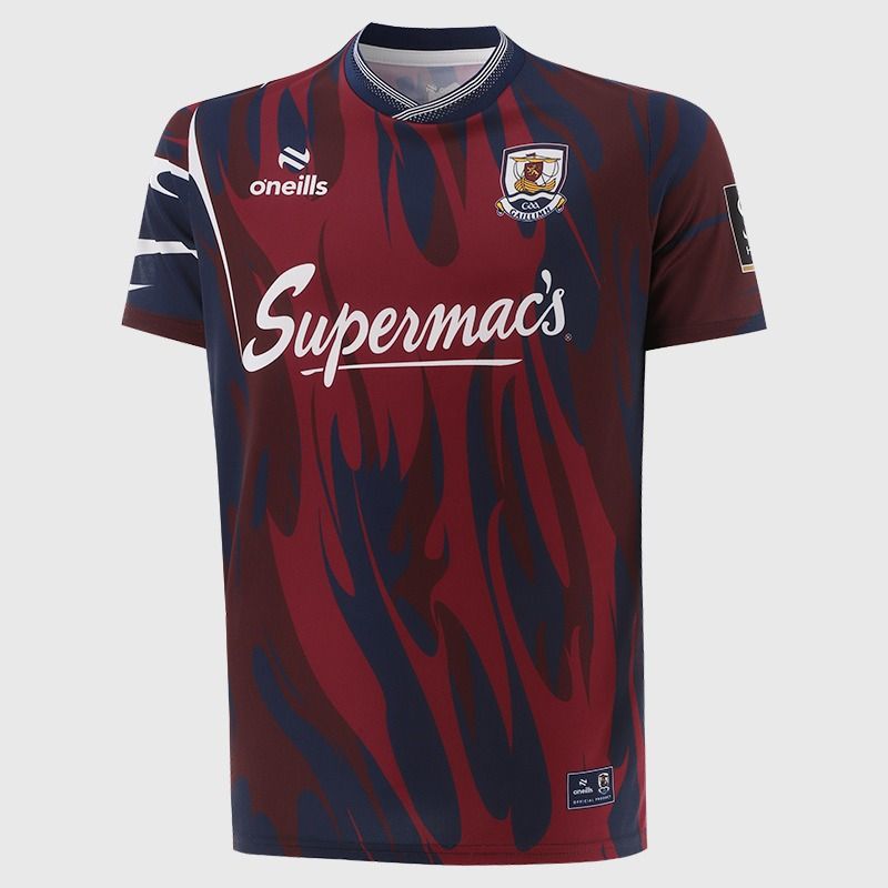 Adults Galway Hurling Short Sleeve Training Top 2026 (Maroon/Navy/White)