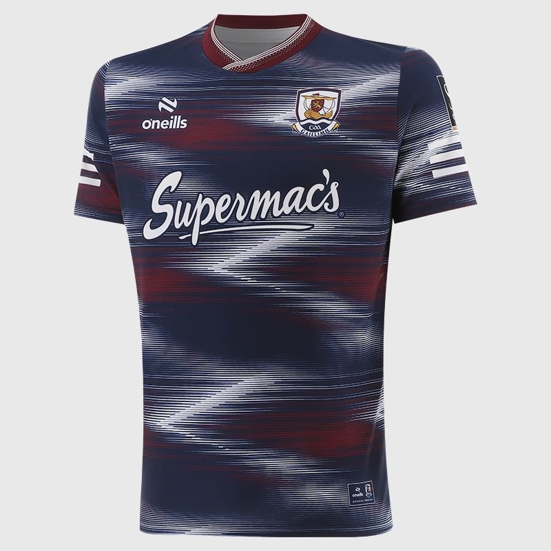 Adults Galway Hurling Short Sleeve Training Top 2026 (Navy/White/Maroon)