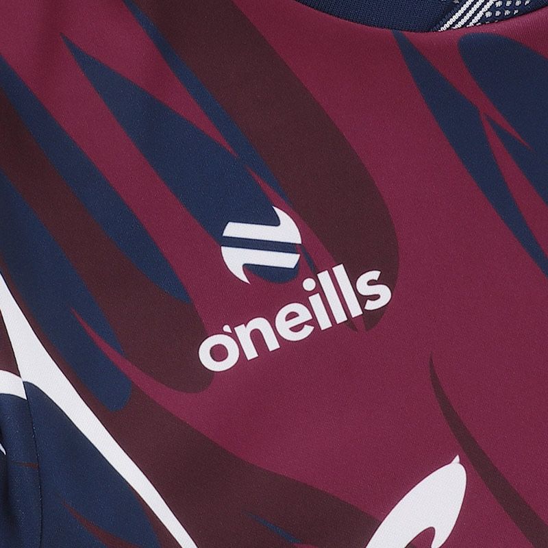 Galway Gaa Kids Short Sleeve Training Top (Maroon/Navy/White)